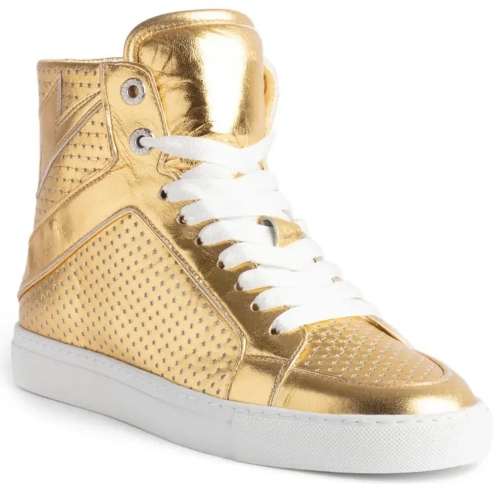 Zadig & Voltaire High Flash Metallic Hi-Tops NIB - Picture 3 of 10